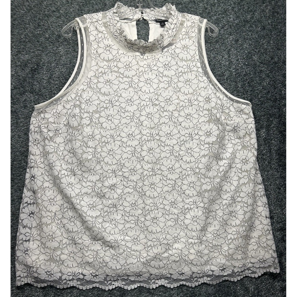 Torrid Womens Size 2 White Sleeveless Lace Tank Top New (T4)